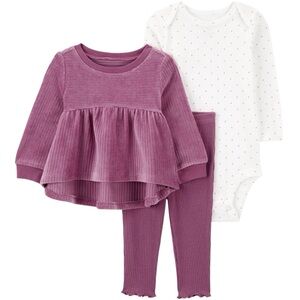 Carter’s Just For You Peplum Sweatshirt 3 Piece Outfit